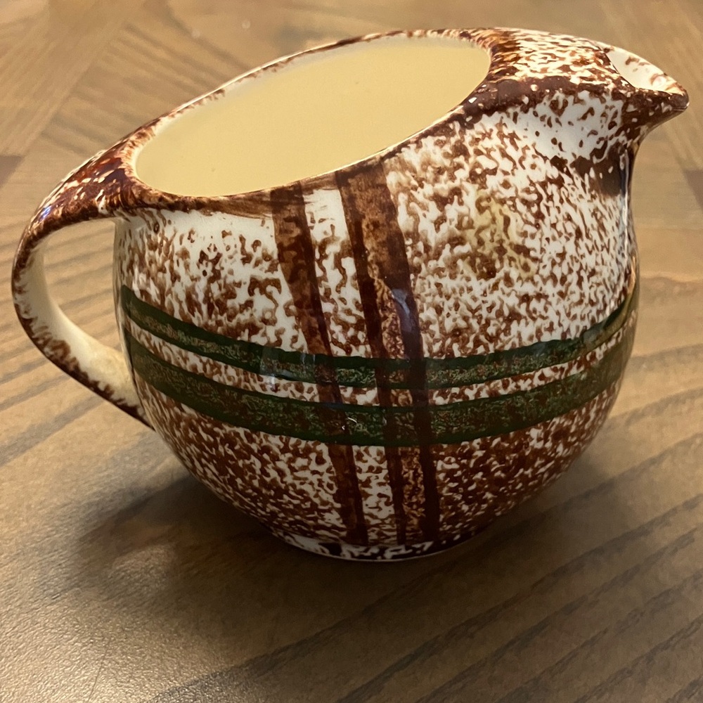 vintage Blue Ridge Southern Pottery creamer  "Rustic Plaid" pattern